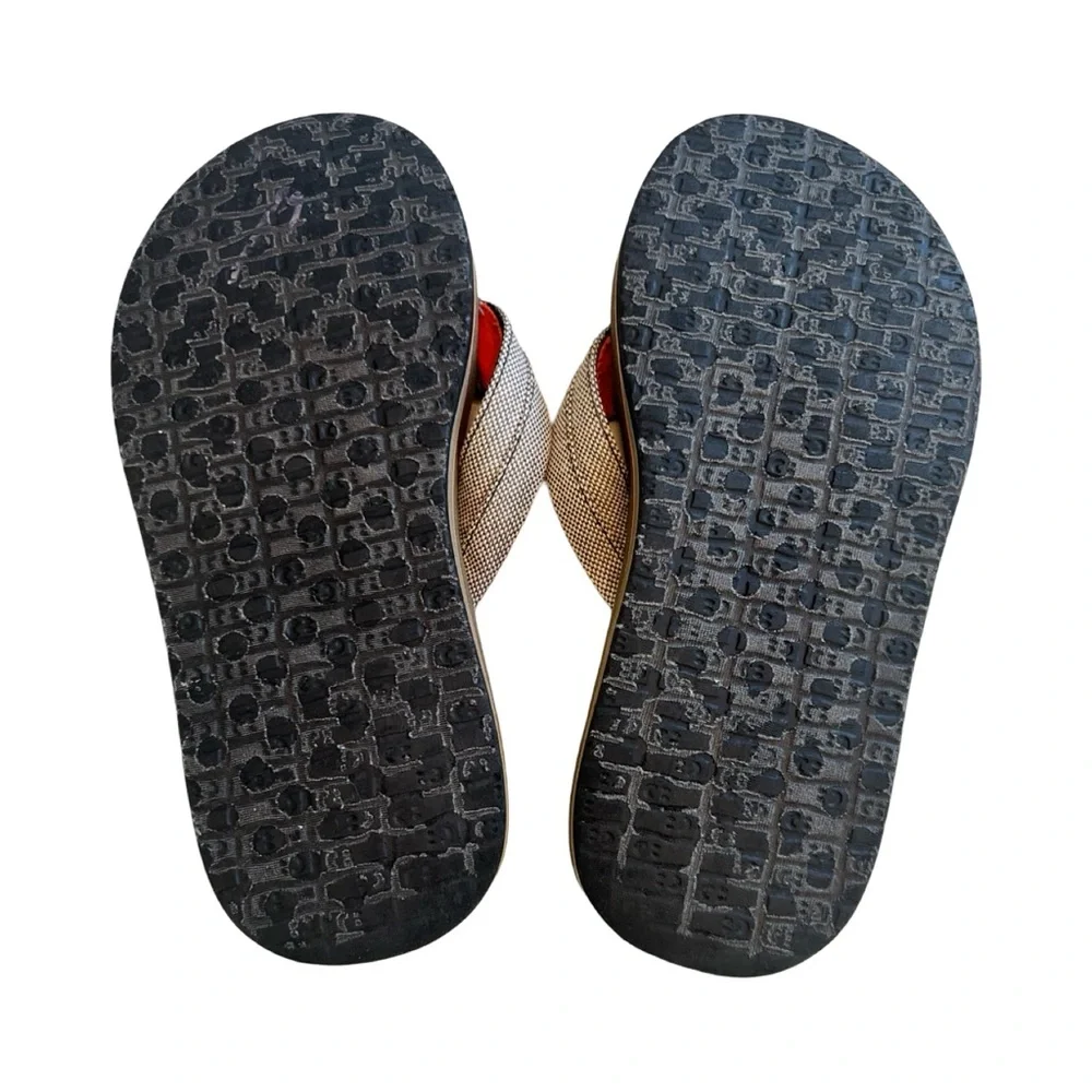 Sanuk Tribune Kids‎ Flip Flops Size 2-3 Gray Orange Black